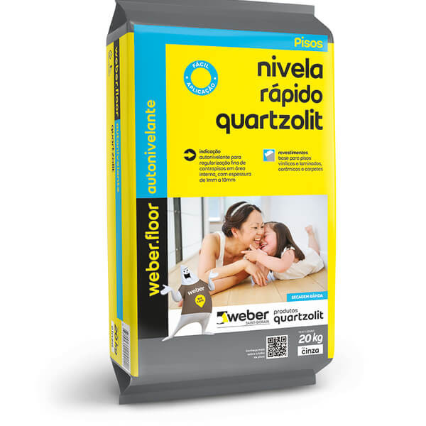 Nivela Rápido Cinza Quartzolit 20 Kg