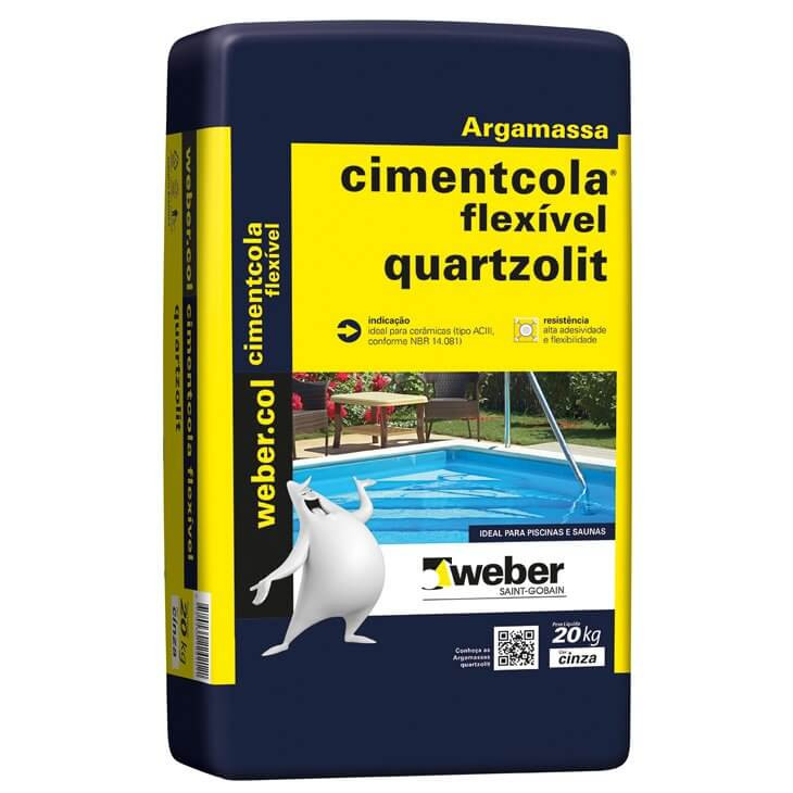 Cimentcola Flexível Quartzolit AC3 Cinza 20 Kg